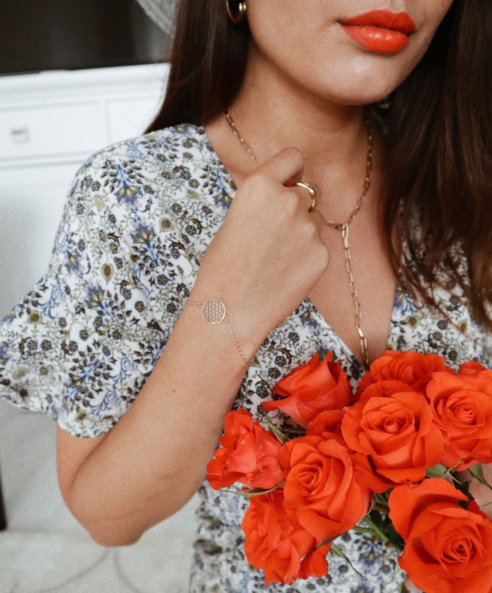 Hey Happiness Armband Edelstahl Blume des Lebens Damen 18K Gold Roségold, A günstig online kaufen