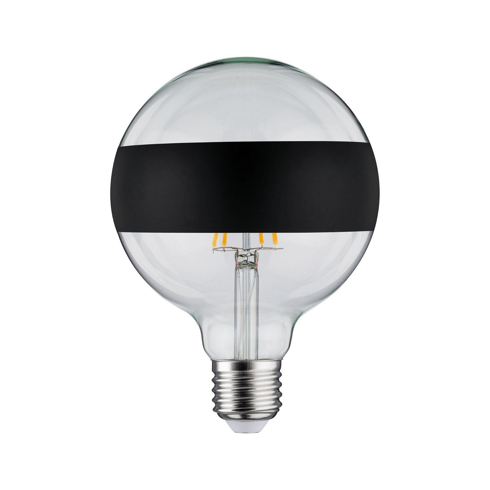 Paulmann LED-Leuchtmittel G125 Ringspiegel 640lm 2700K 6,5W 230V schwarz matt, 1 St., Warmweiß