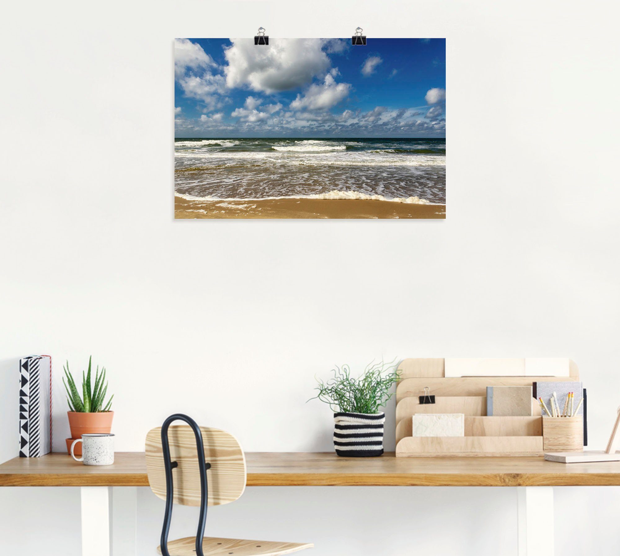 Artland Wandbild »Meeresblick Strand Paal«, Strandbilder (1 Stück), in vielen Größen & Produktarten - Alubild / Outdoorbild für den Außenbereich, Leinwandbild, Poster, Wandaufkleber / Wandtattoo auch für Badezimmer geeignet-HomeTrends