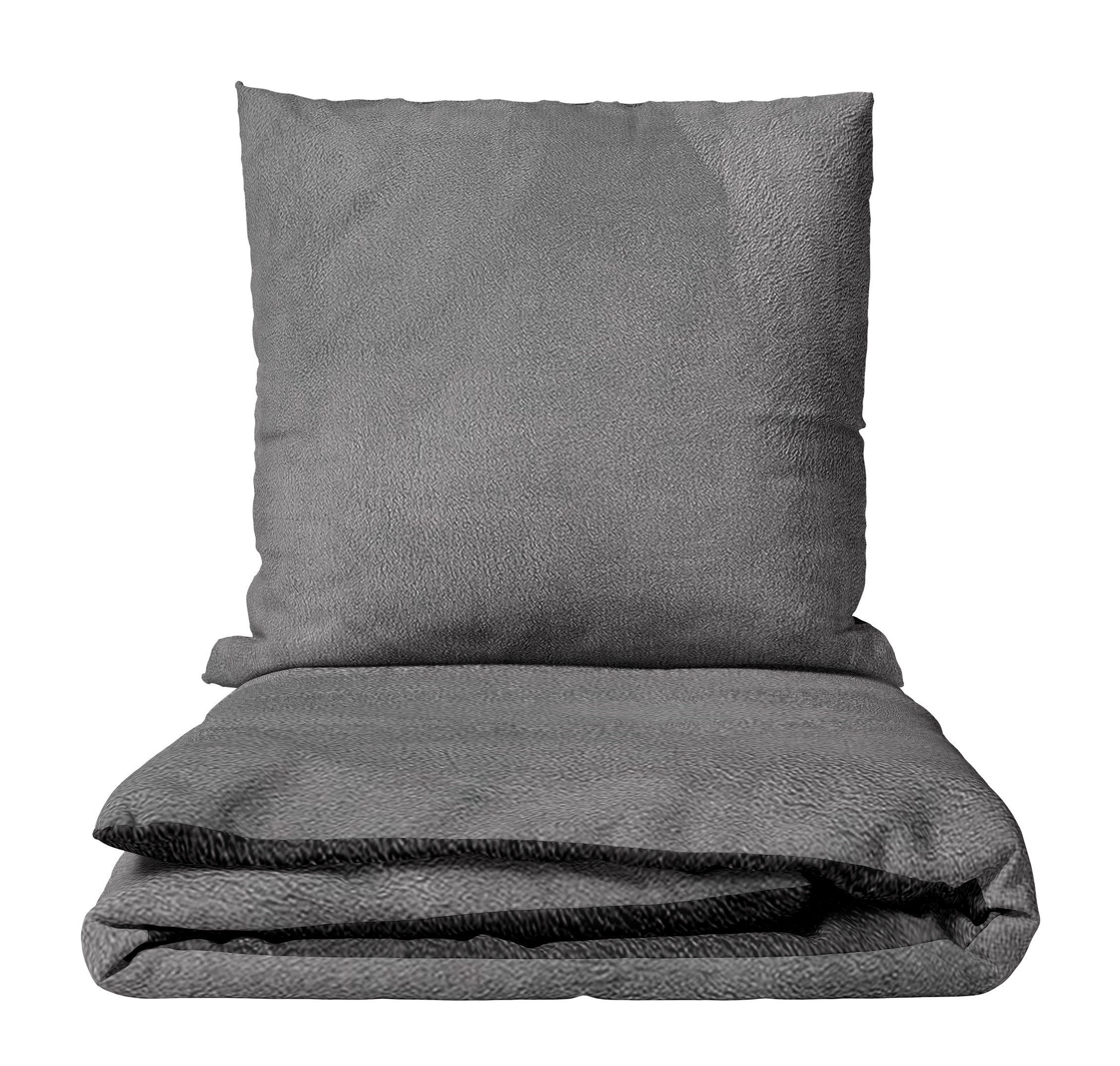 Leonado Vicenti Bettwäsche Winter flauschig warm, Fleece, 2 teilig, Thermofleece kuschelig weich, Einfarbig