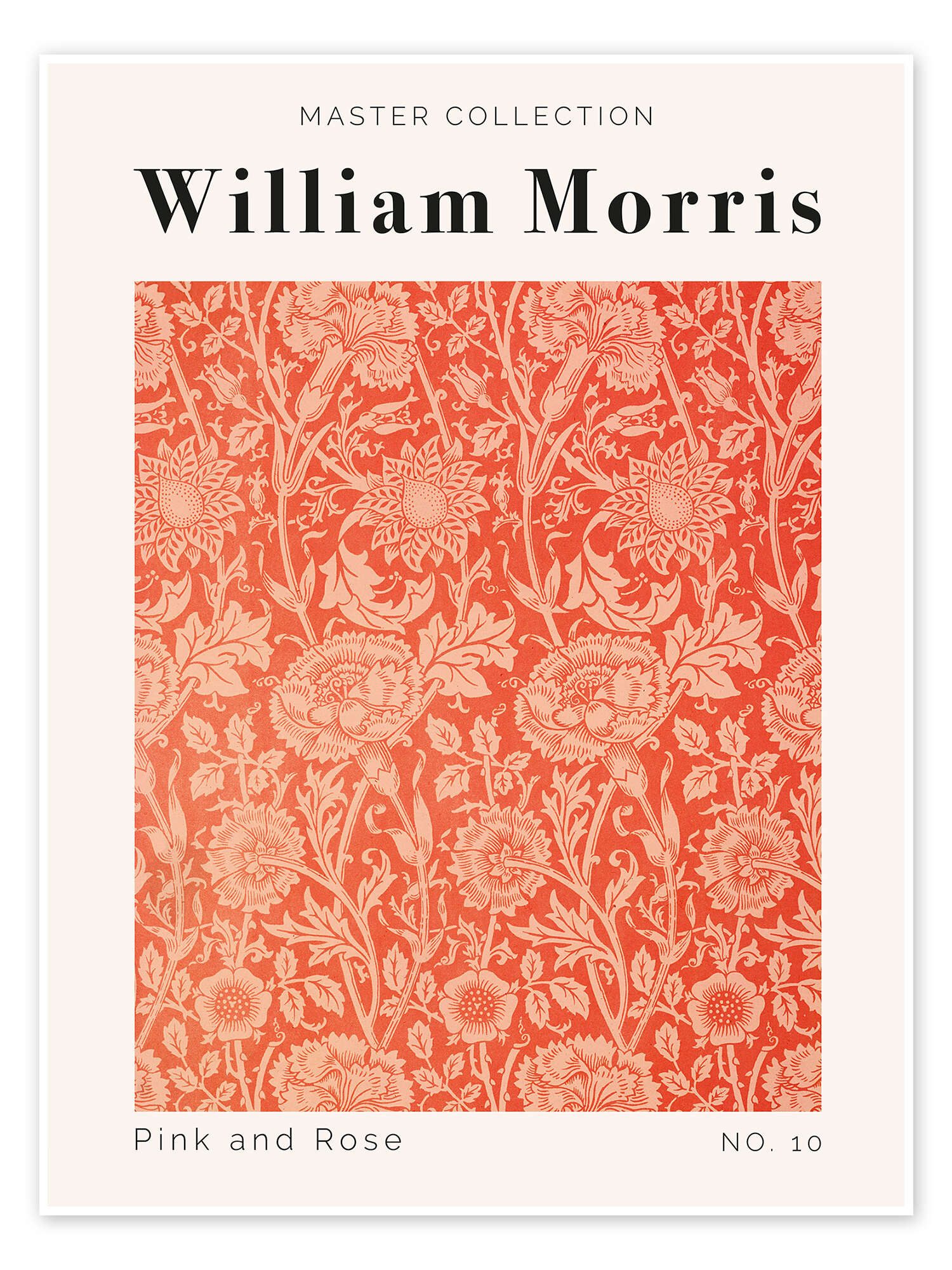 Posterlounge Wandbild Pink and Rose No. 10, William Morris, erhältlich als Poster, Leinwandbild, Wandsticker oder Acrylglasbild