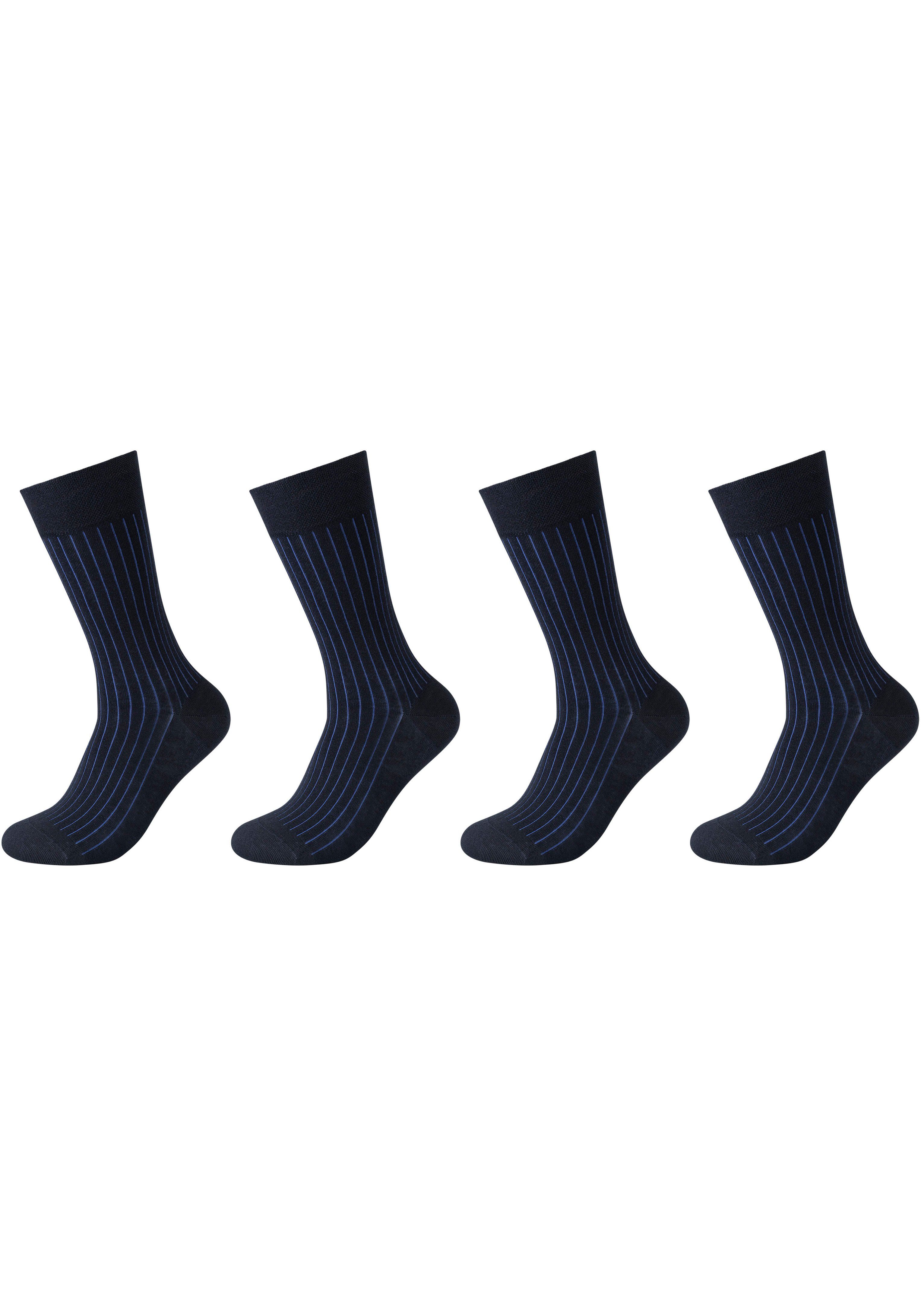 Camano Socken (Packung, 4-Paar) Elegante Optik: feine, zweifarbige  Rippstruktur | Lange Socken