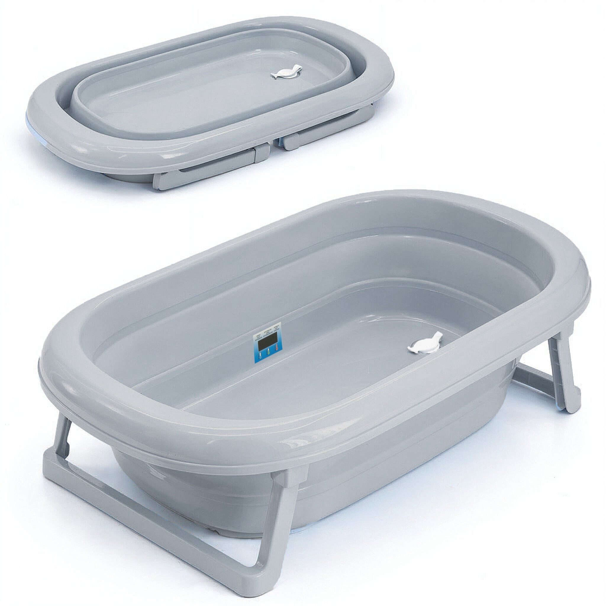 Babykajo Babybadewanne, (1-tlg), Faltbare Babybadewanne mit integriertem Thermometer und Abfluss