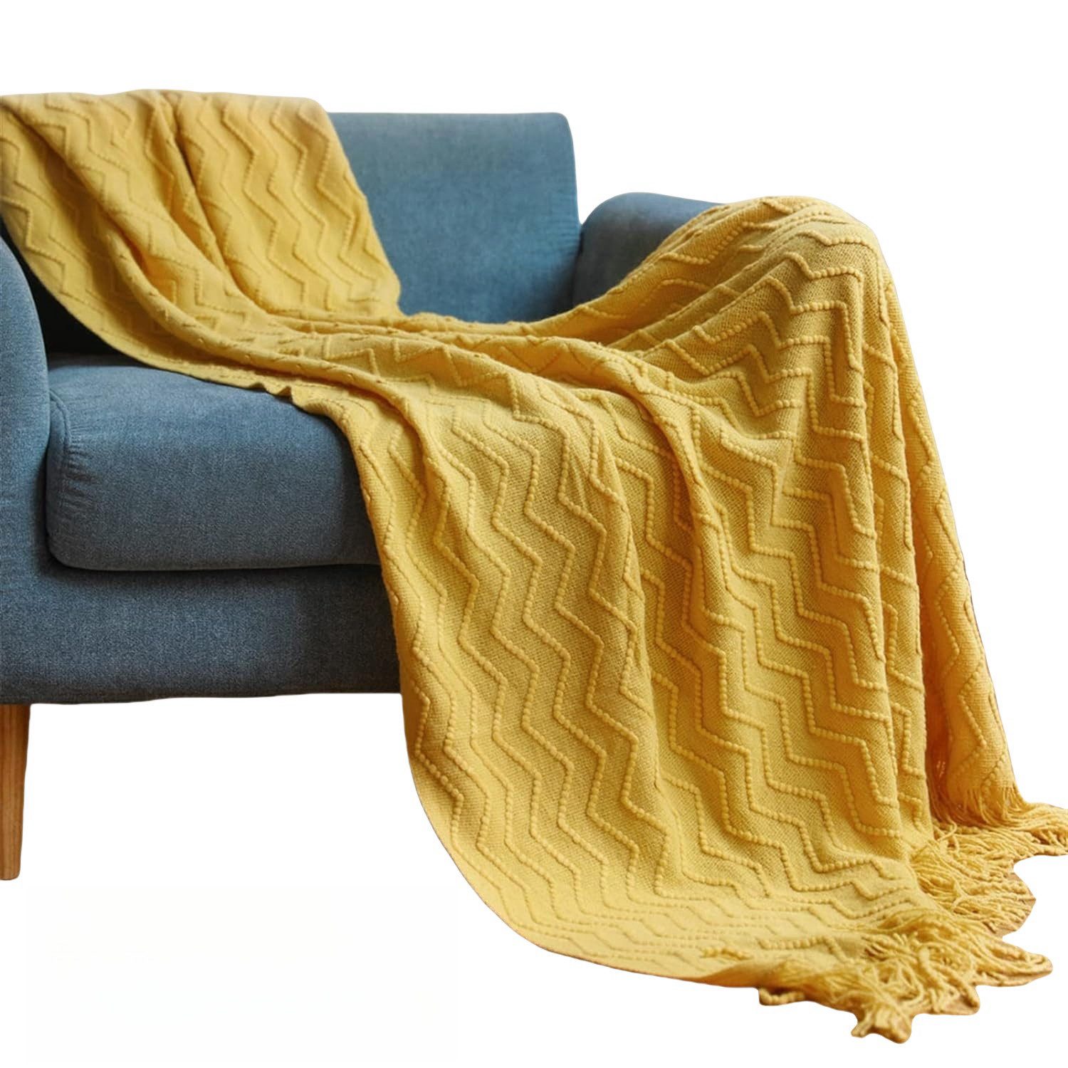 Wohndecke Sofadecke Bezug Verdickte Decke Gestrickte Fransendecke, YVMOOEC, günstig online kaufen