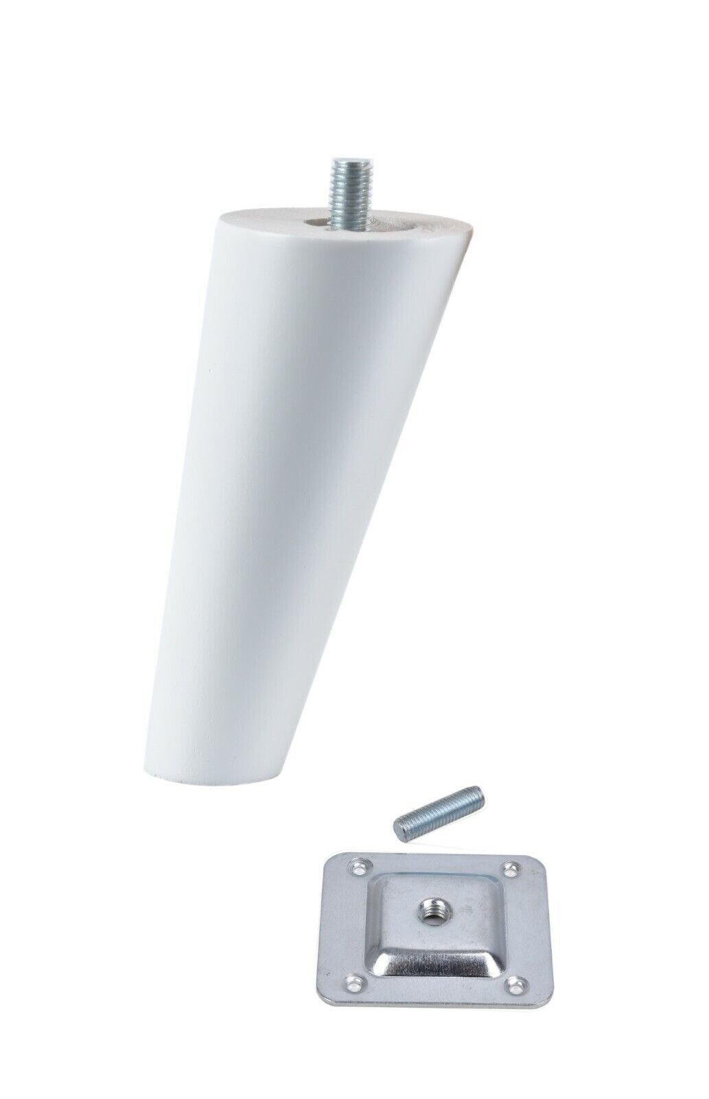 Prima-Online Möbelfuß Holz Schrank Möbelbeine Schräg Gerade Konisch Möbelfüße Weiß 8-35cm