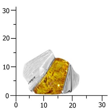 OSTSEE-SCHMUCK Silberring - Mette - Silber 925/000 - Bernstein (1-tlg)