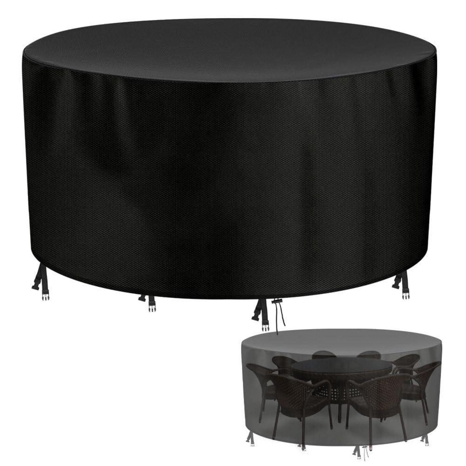 LuxusKollektion Gartenmöbel-Schutzhülle Gartenmöbel Abdeckung Wasserdicht Reißfest Rund 190 x 80 cm (1-St)