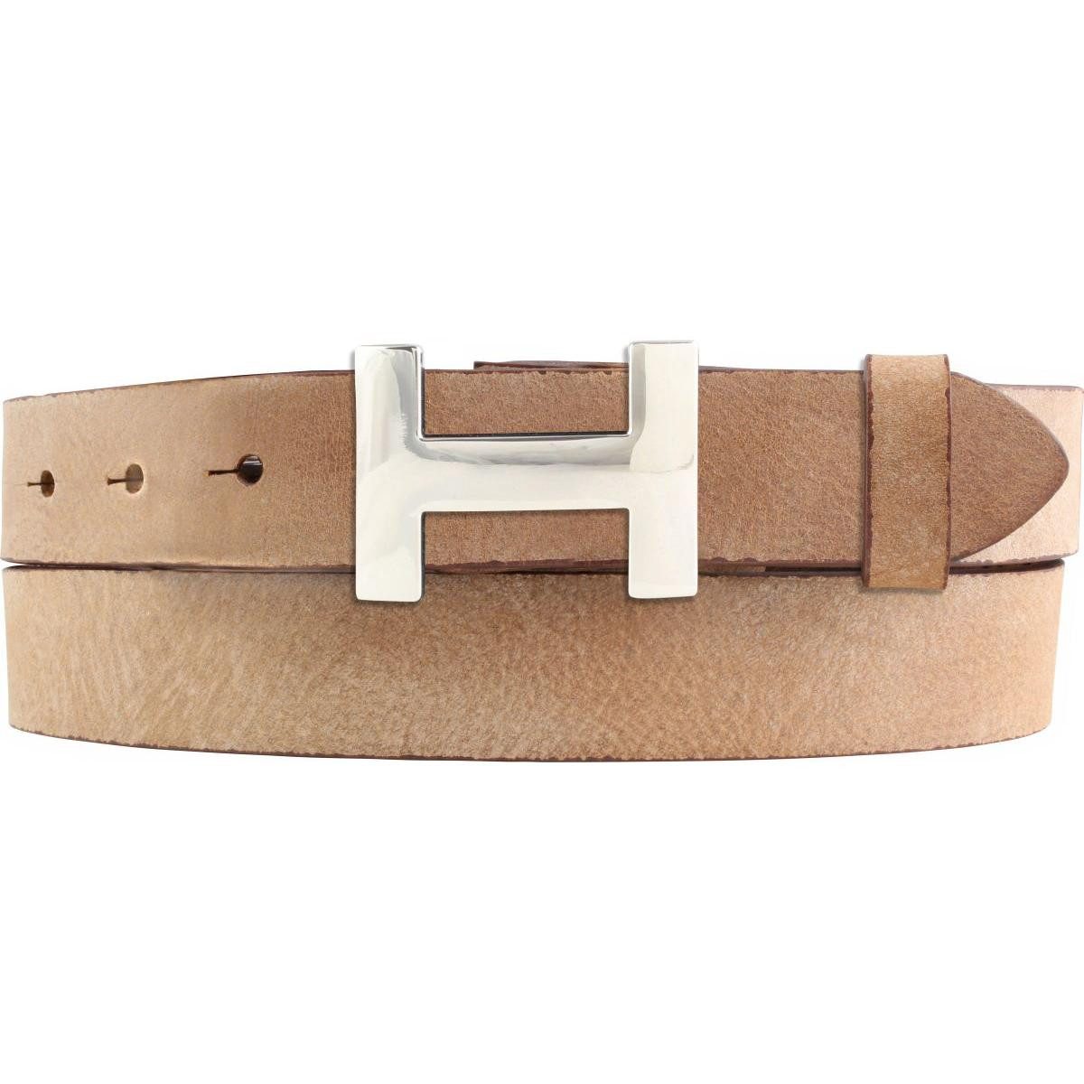 Ledergürtel Damen-Gürtel HERMINE aus weichem Vollrindleder Vintage-Look 3 cm, Led