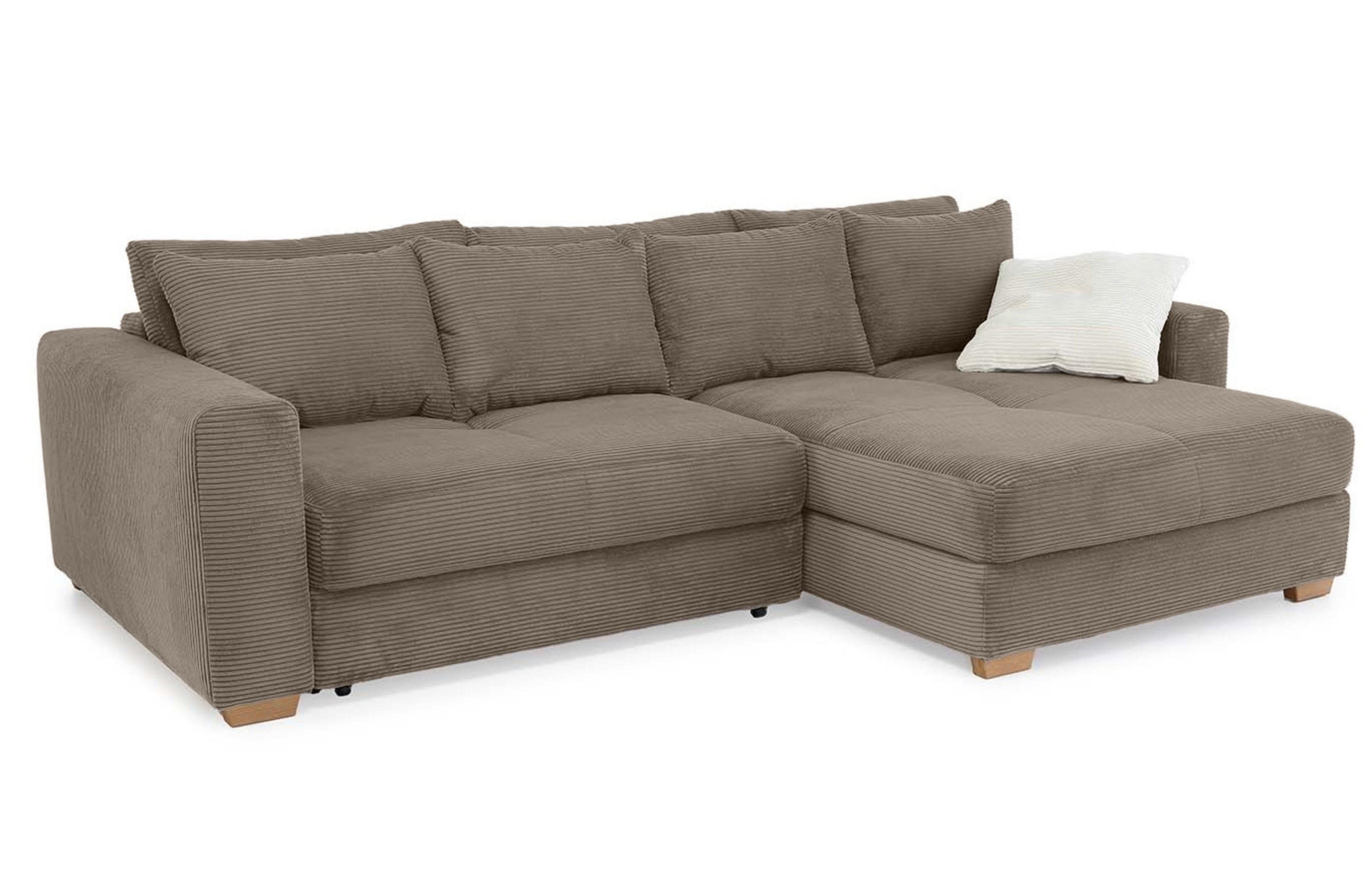 luma-home Ecksofa 15155, Dauerschläfer mit Bettkasten günstig online kaufen