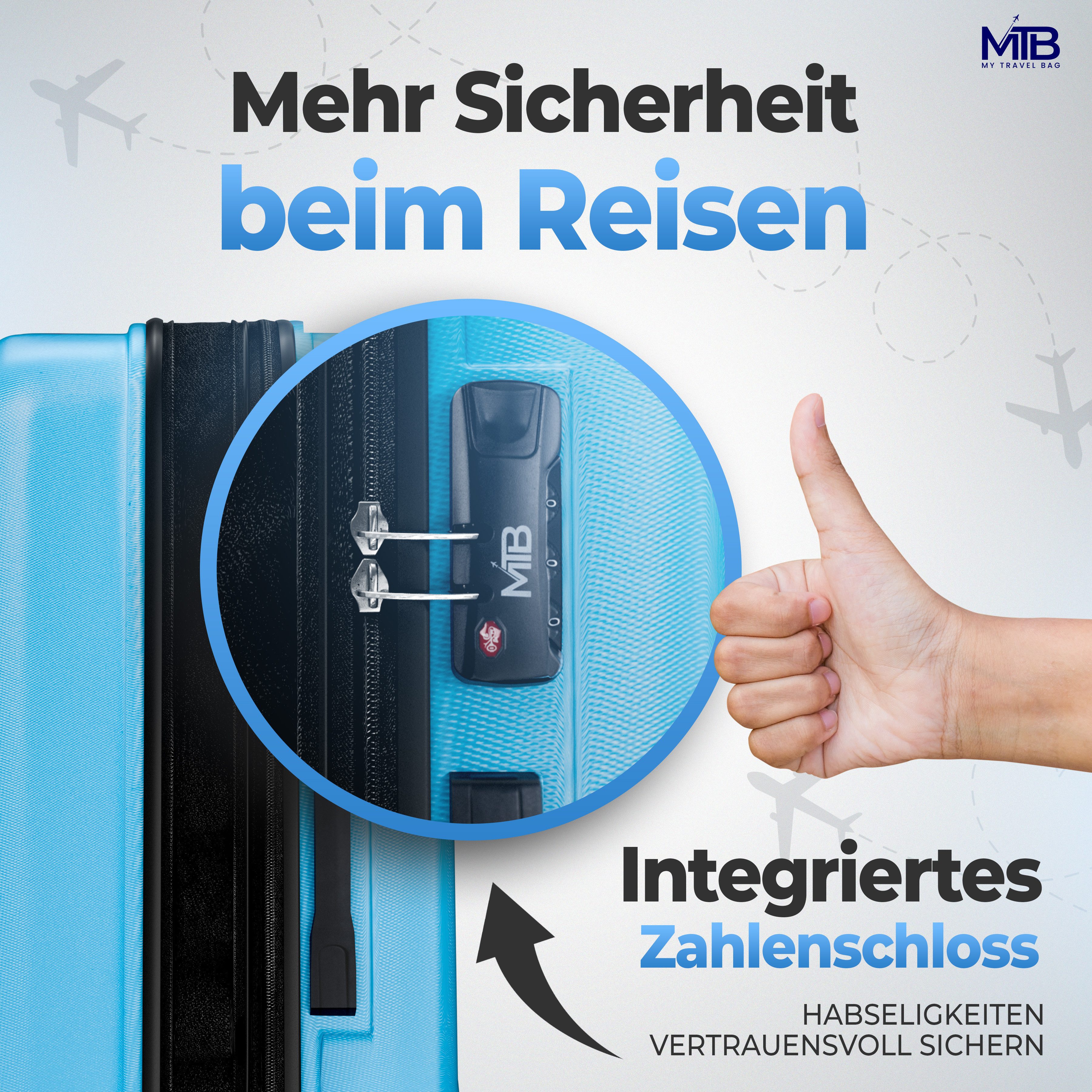My Travel Bag Koffer Hartschalen-Trolley Reisekoffer Trolley Tasche Rollkoffer ABS 75cm, Dehnungsfuge für bis zu 20% mehr Volumen