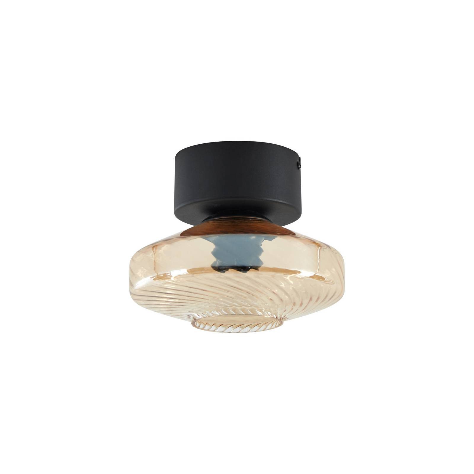 Lindby Deckenleuchten Sylphie, Glas Schwarz IP20, 1 x 15 W LED