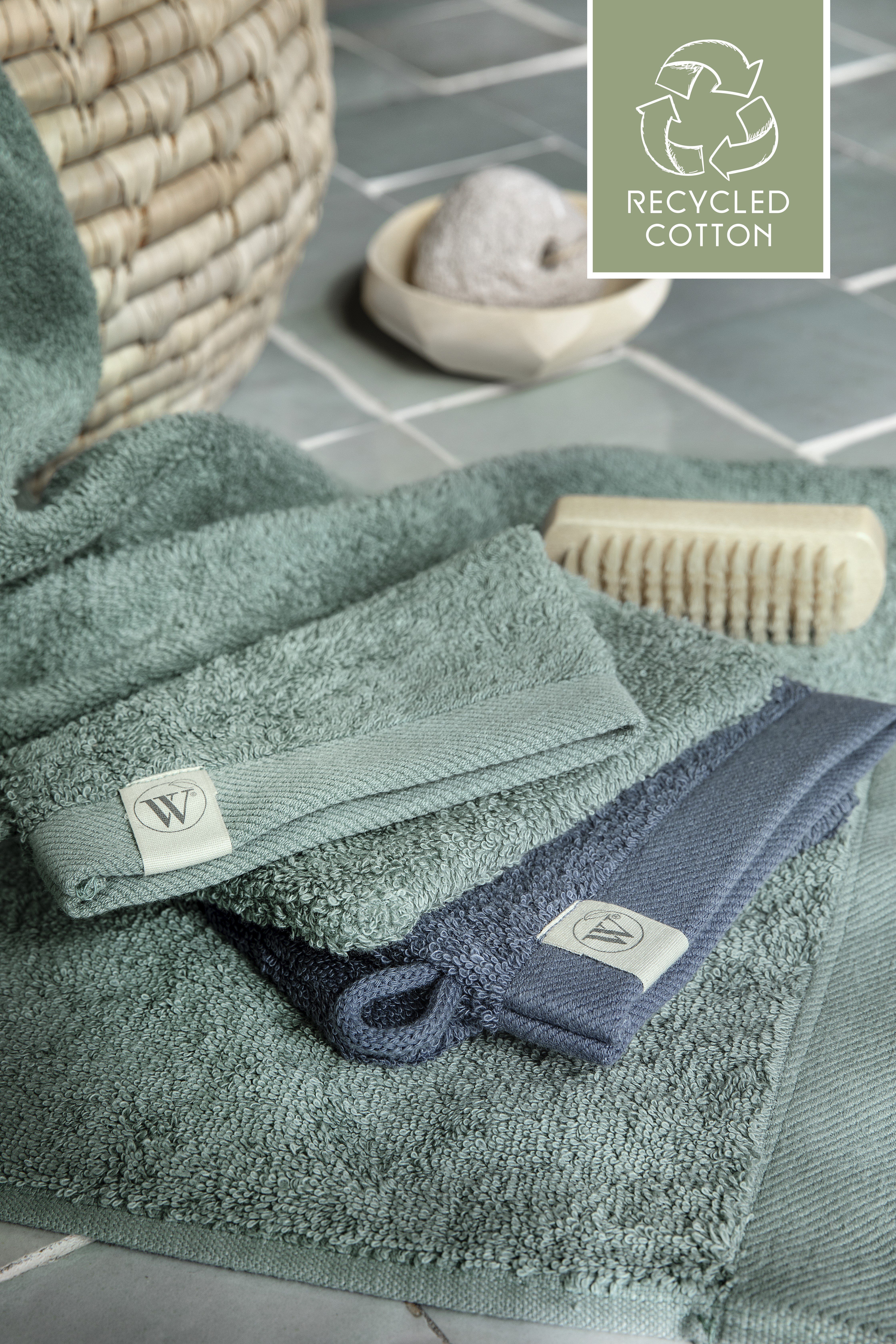 cm, Jade Baumwolle Handtuch 2x (1-St) Waschhandschuh Remade Walra 16x21 Cotton -