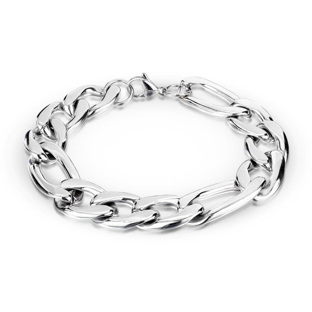 BUNGSA Armband Armband mit großen und kleinen Gliedern Silber aus Edelstahl Unisex (1 Armband, 1-tlg), Bracelet Armschmuck