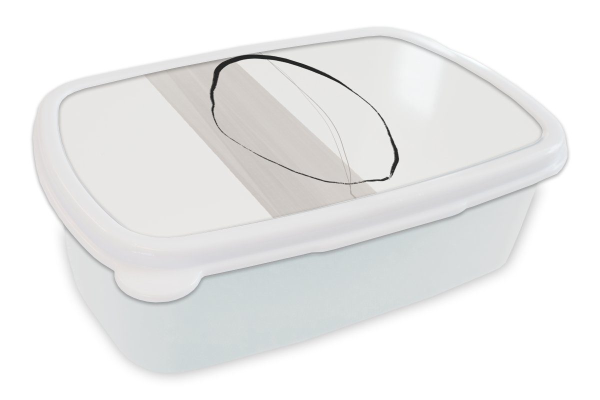 MuchoWow Lunchbox Abstrakt - Pastell - Design, Kunststoff, (2-tlg), Brotbox für Kinder und Erwachsene, Brotdose, für Jungs und Mädchen weiß