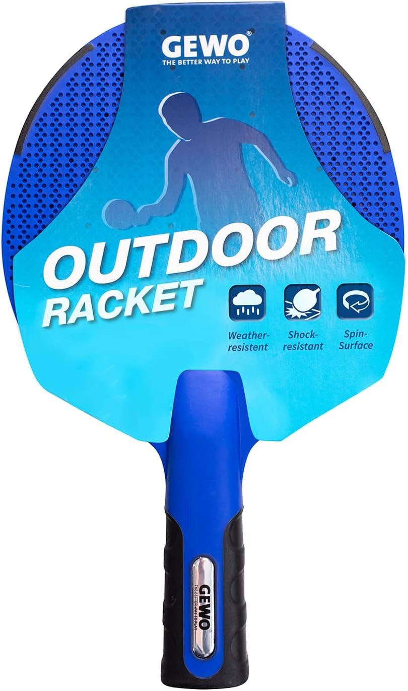 Gewo Tischtennisschläger, Outdoor 26 x 15,5 cm Blau TT Schläger
