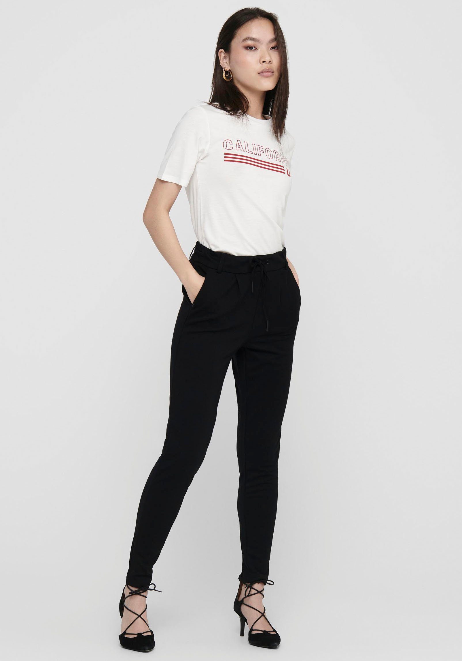 ONLY Jogger Pants ONLPOPTRASH – Joggerhose mit Tunnelzugbund und Stretch casual, Milano Rib, regular fit, Viskosemischung