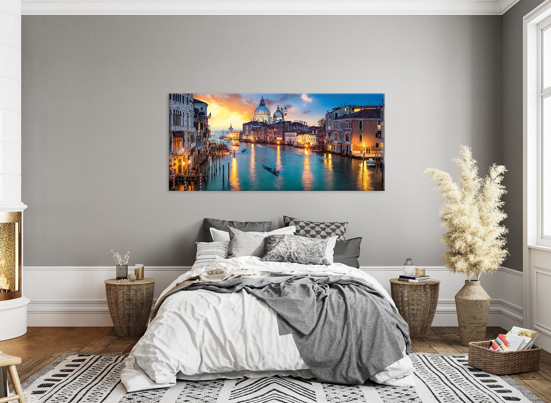 Bönninghoff Leinwandbild Wandbild VENEDIG XXL – Leinwandbild Keilrahmen Deko modern, Boote & Schiffe, Stadt, Venedig (1 St), auf Keilrahmen gespannt – Bild 5 von 5