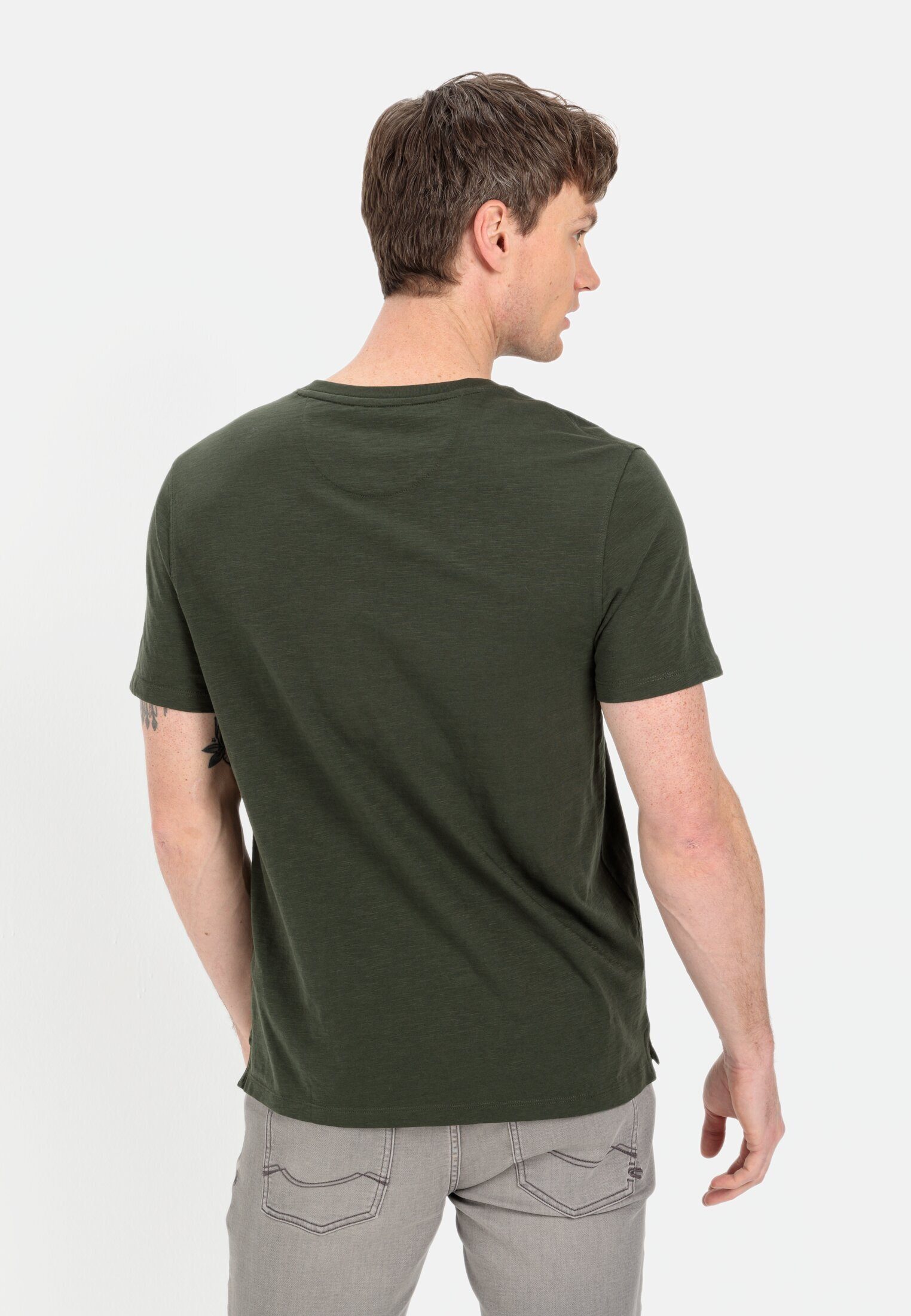 camel active Henleyshirt Kurzarm Henleyshirt aus reiner Baumwolle Kurzarm günstig online kaufen