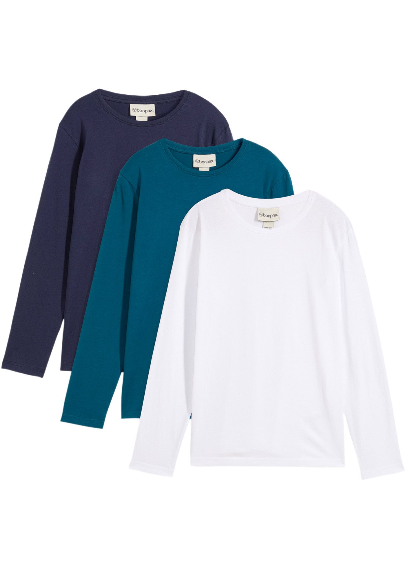 bonprix Langarmshirt (Packung, 3-tlg)