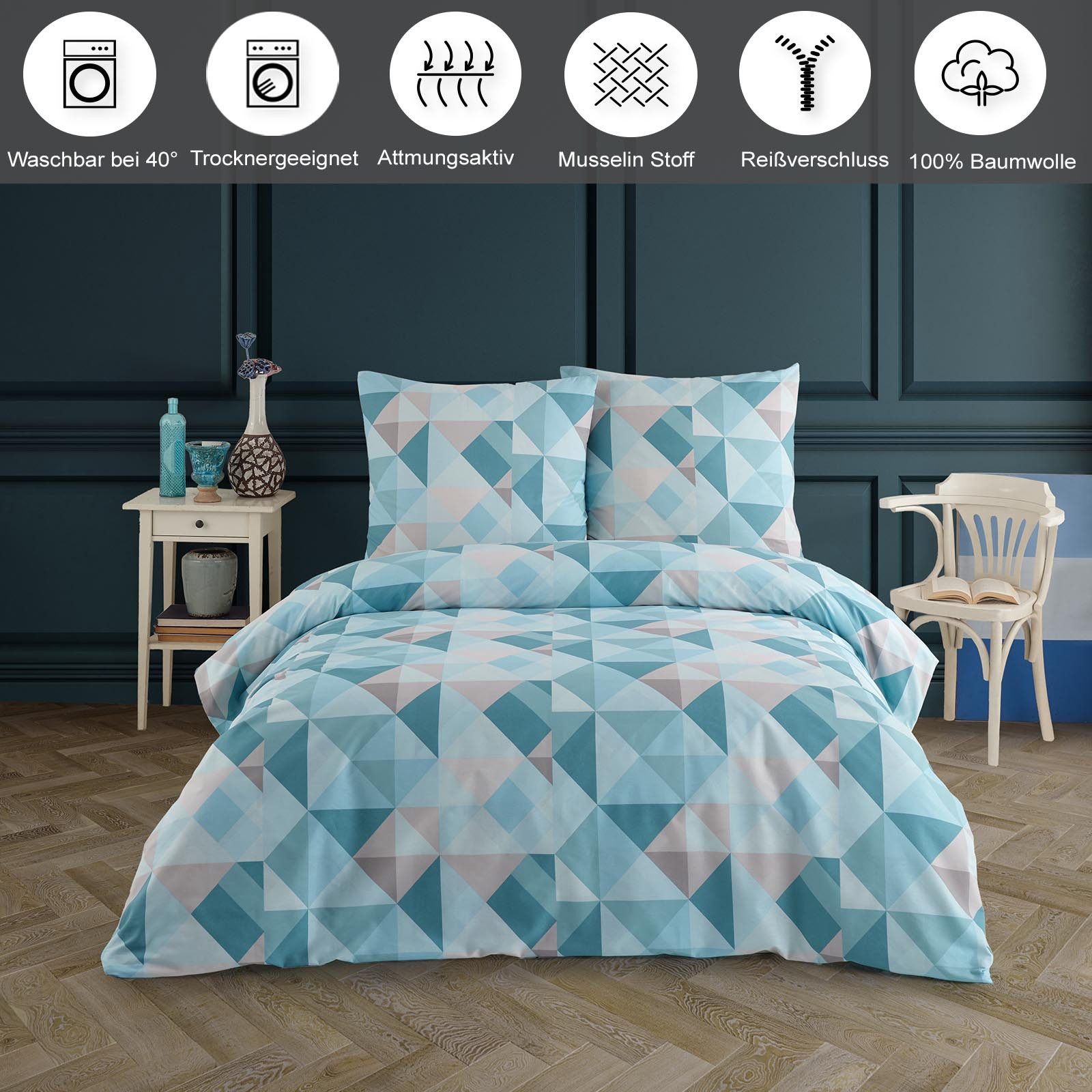 Buymax Bettwäsche Almira, 100% Baumwolle Renforcé, 3 teilig, Premium 100% B günstig online kaufen