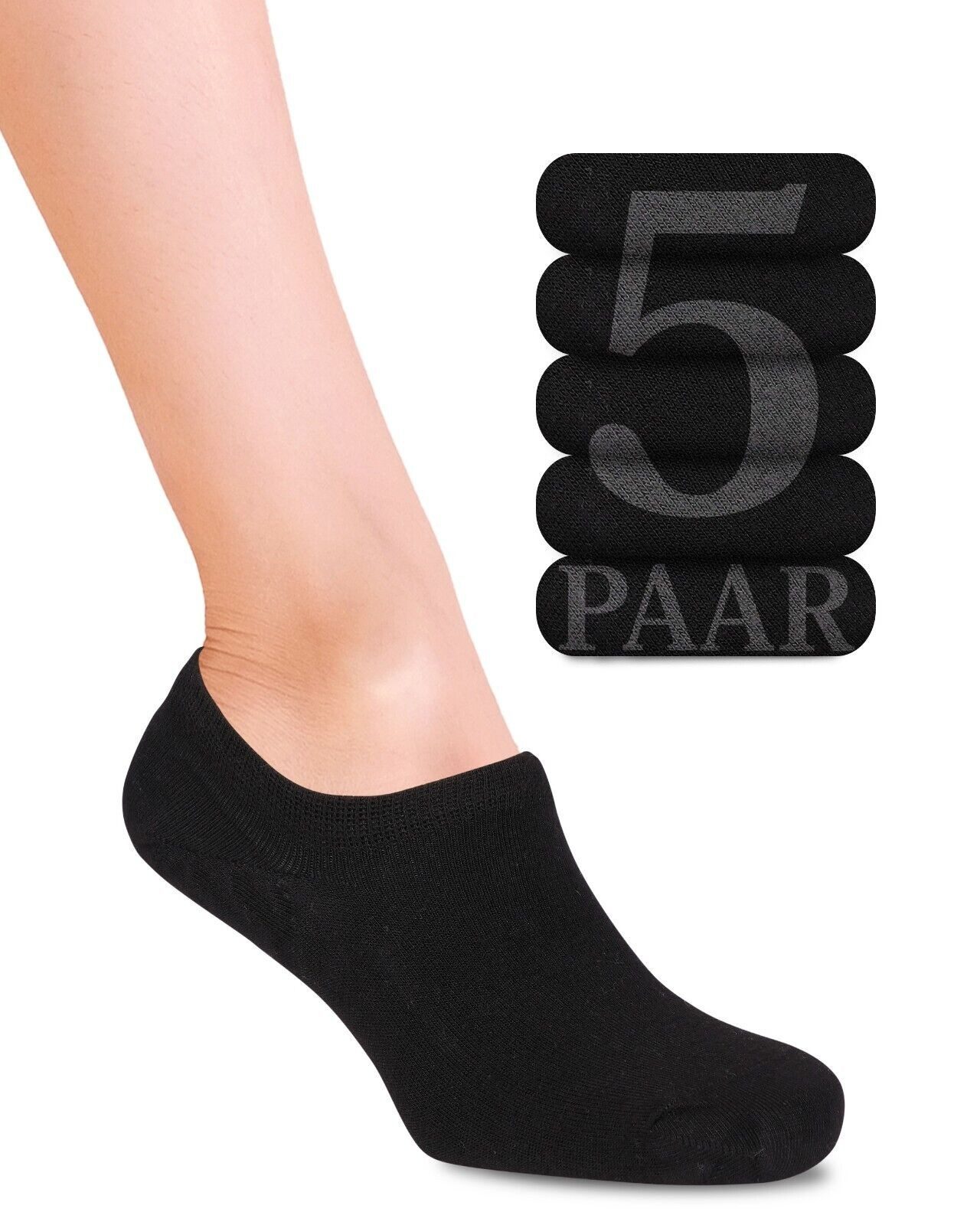 Sneakersocken 5 Paar Damen & Herren, Unisex-Socken, Füßlinge