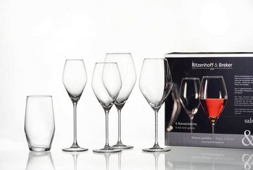 Ritzenhoff & Breker Longdrinkglas Salsa Longdrinkgläser 370 ml 6er Set, Glas