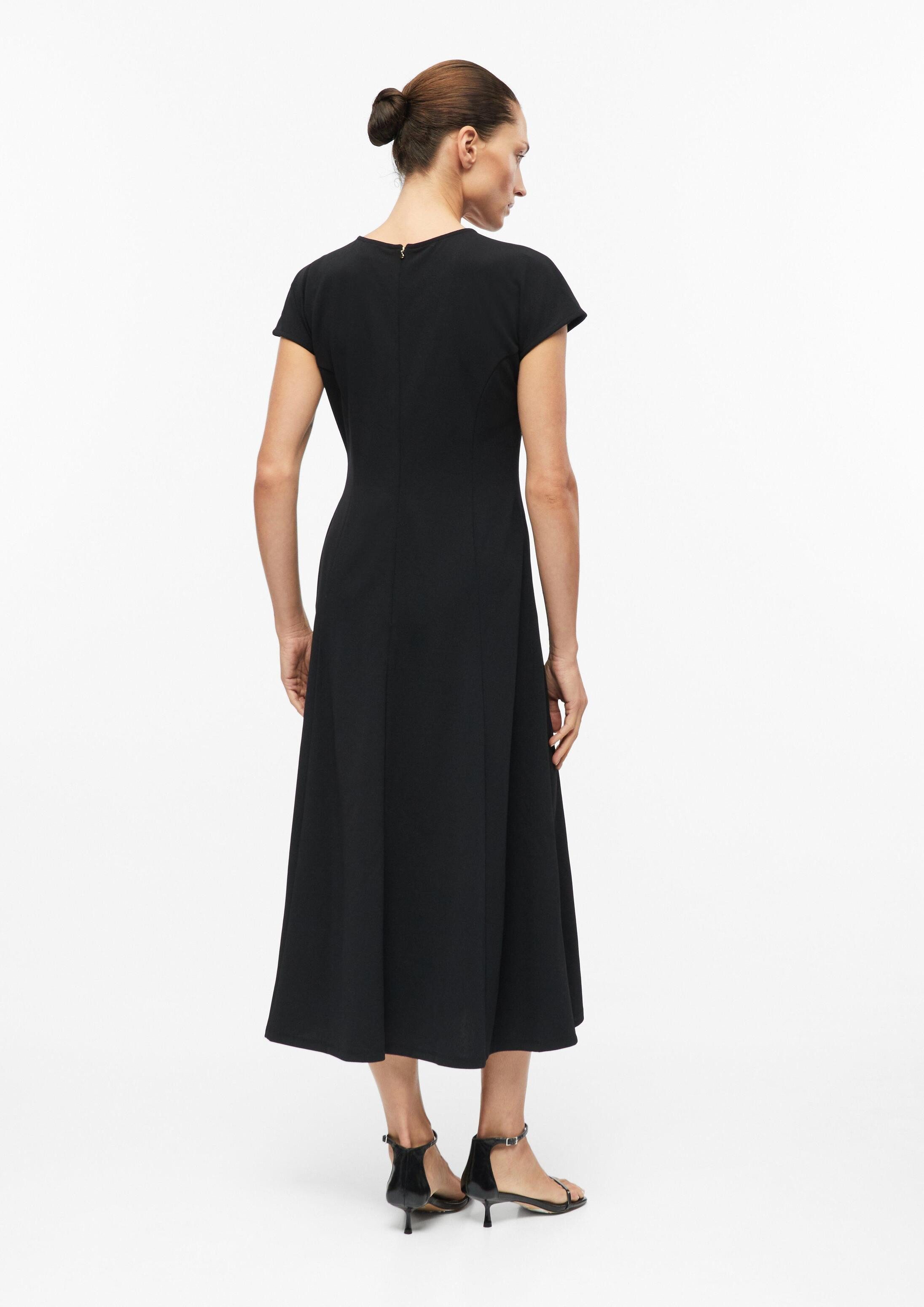 s.Oliver Midikleid Kleid Midi-Kleid mit Teilungsnähten und Eingrifftaschen