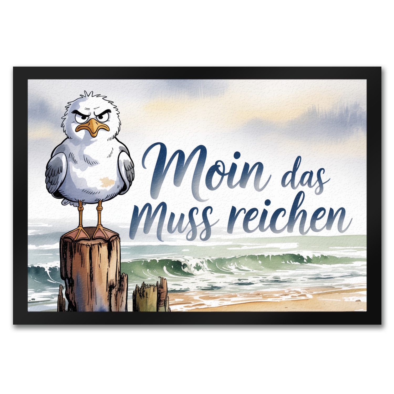 speecheese Fußmatte Möwe Aquarell Moin Spruch günstig online kaufen