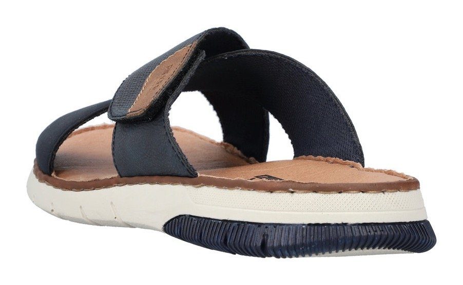 mit navy Pantolette Rieker Klettriemchen