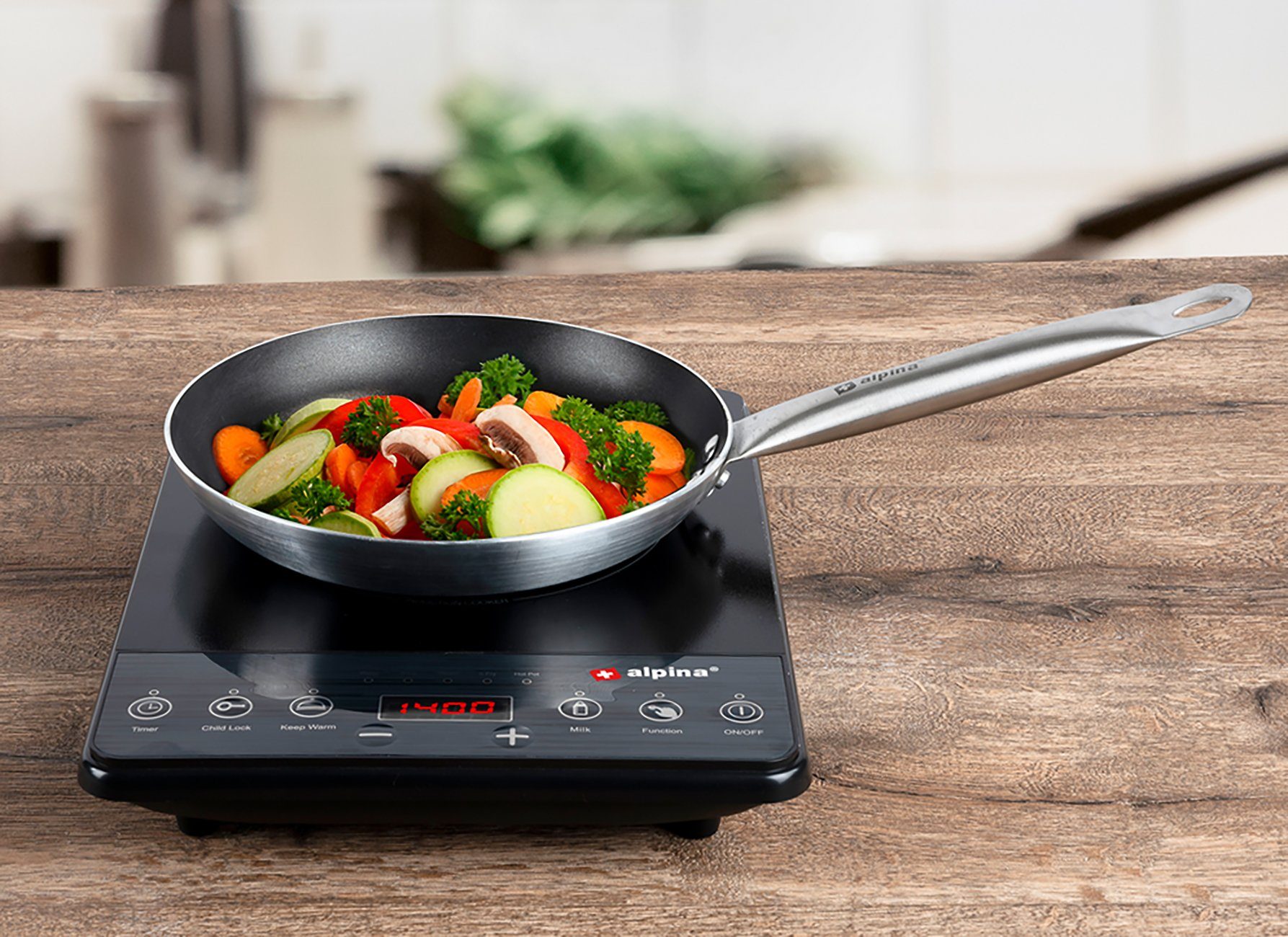 Alpina Induktions-Kochfeld, Induktionskochfeld, Kochplatte 2000 Watt