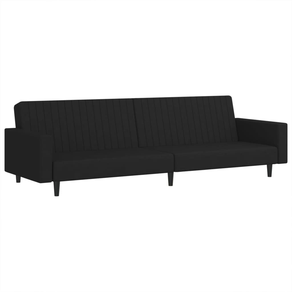 vidaXL Sofa Schlafsofa 2-Sitzer Schwarz Samt