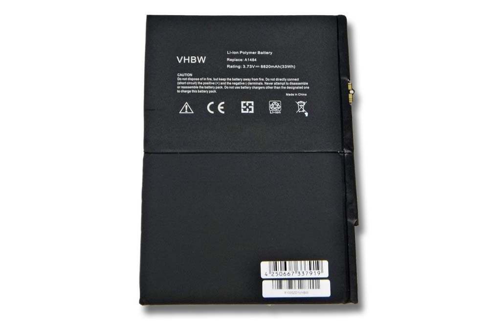 vhbw passend für Apple iPad Tablet-Akku MF019LL/A, mAh MF015LL/A, MF018LL/A, 8820 MF016LL/A