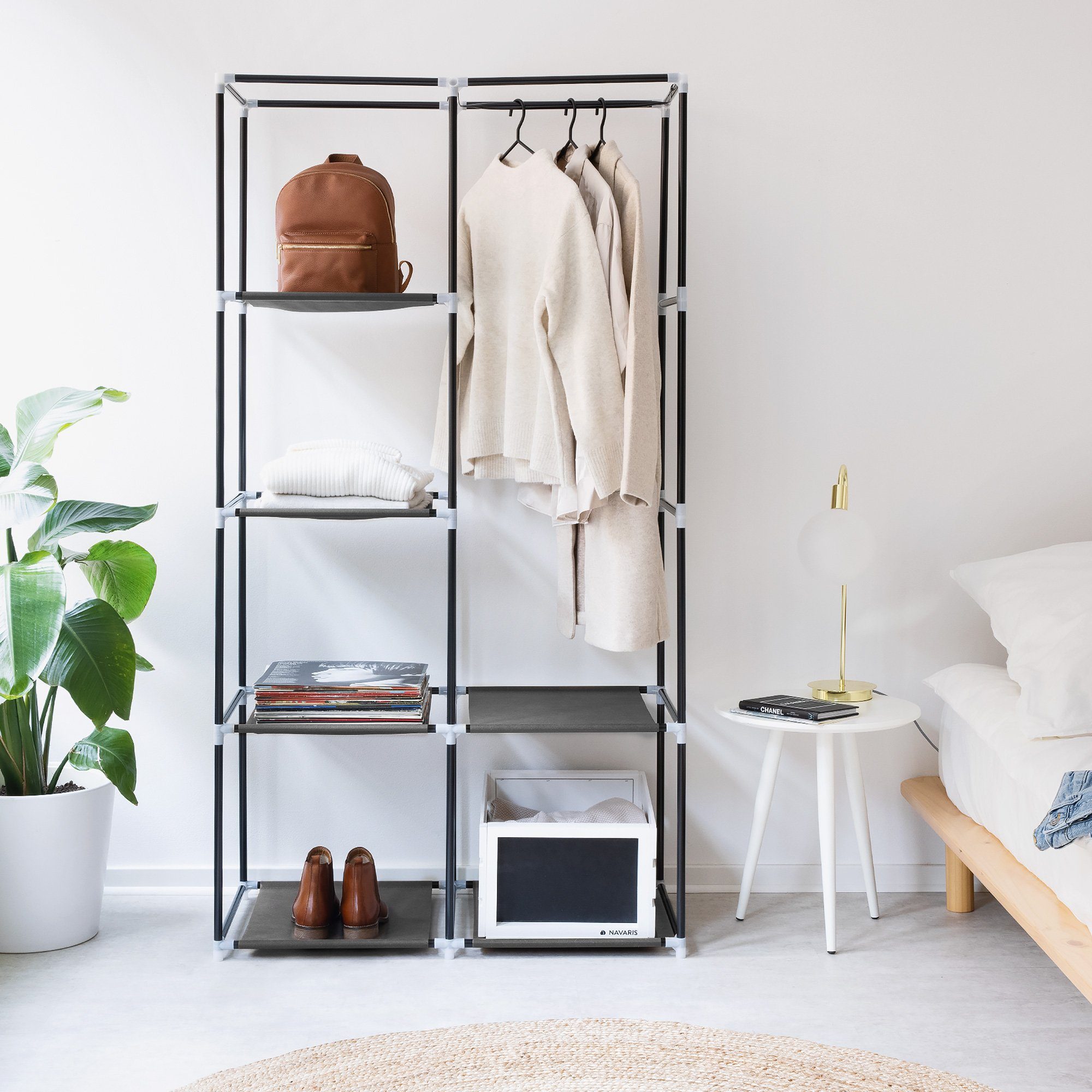 Navaris Garderobenschrank Stoff Kleiderschrank - 88x170x45cm - faltbar aus günstig online kaufen