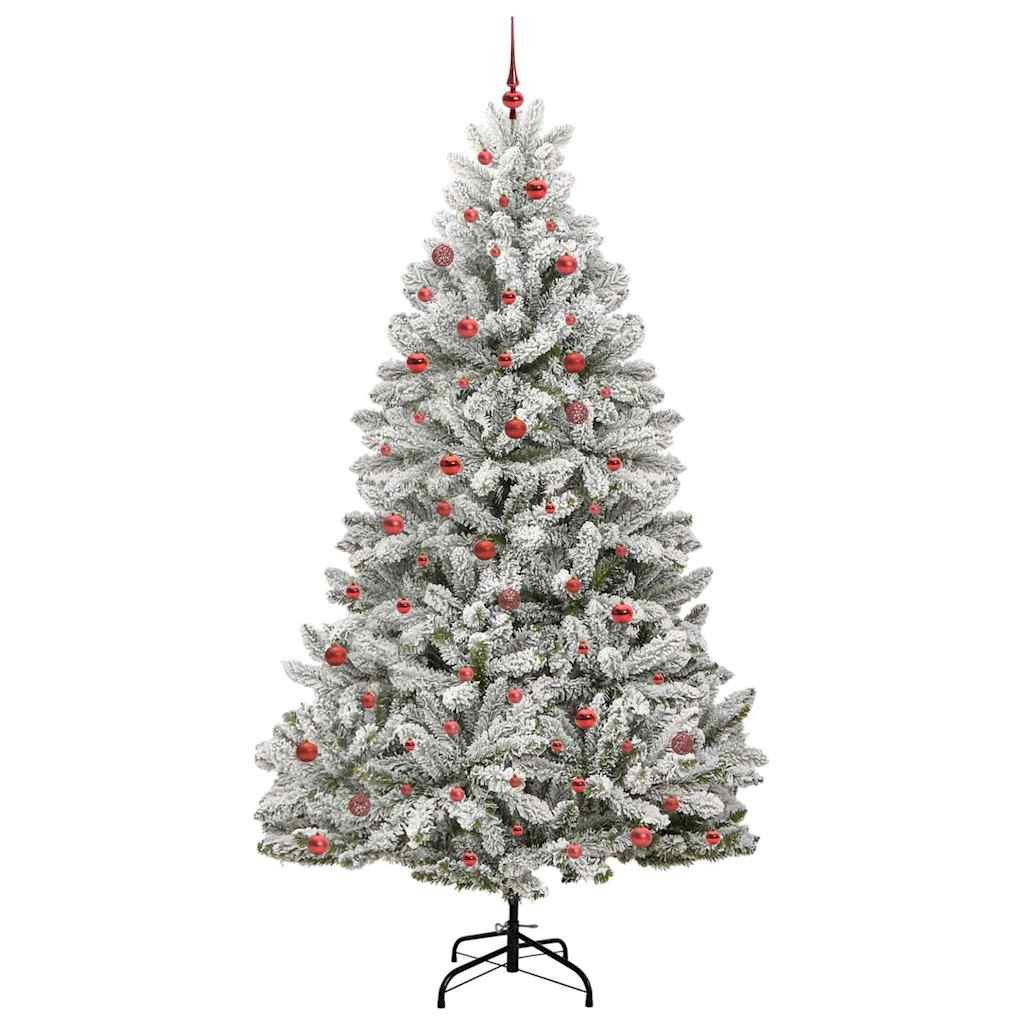 furnicato Künstlicher Weihnachtsbaum Grün und Weiß 270 cm PVC und Metall