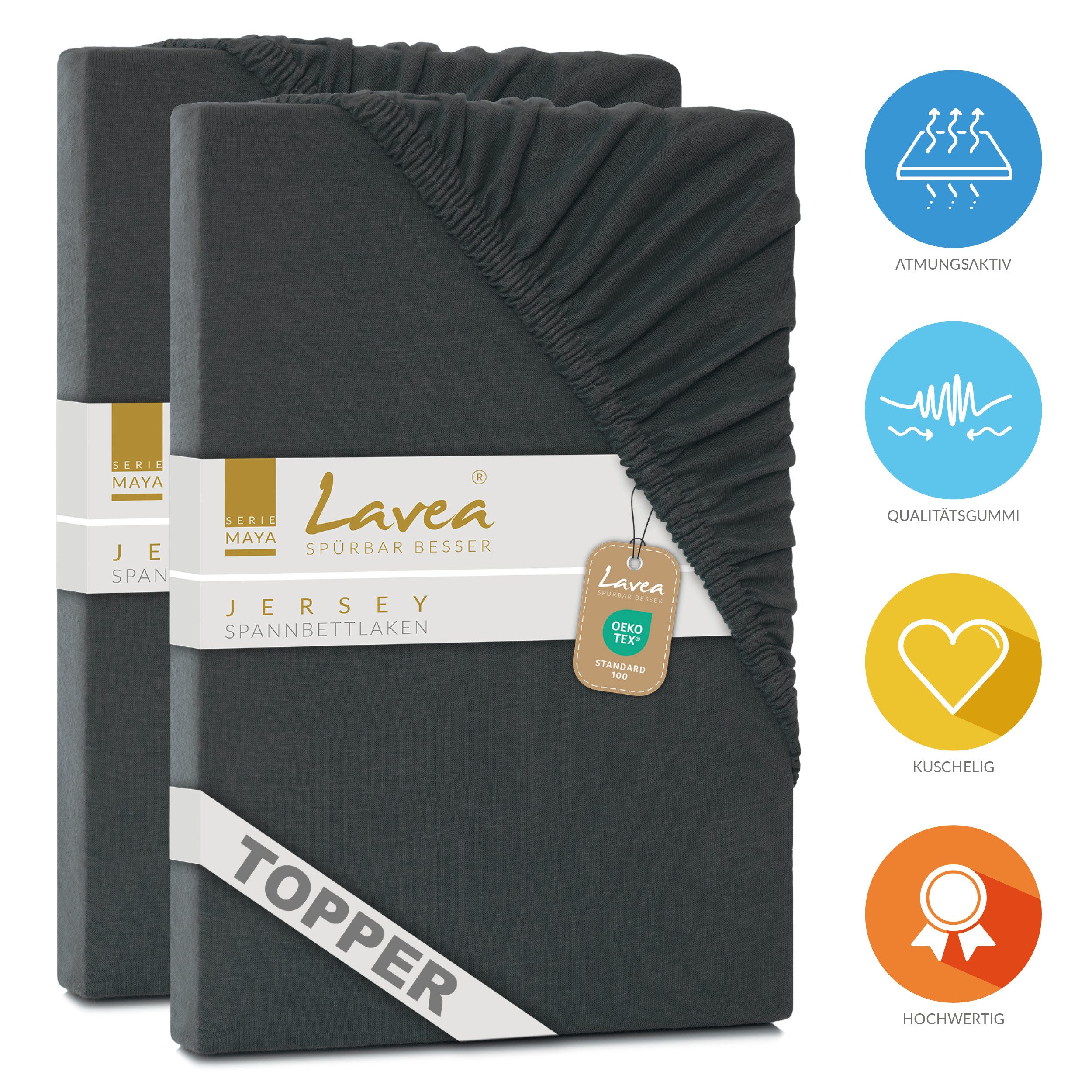 Lavea Spannbettlaken Bettlaken Maya, 180x200cm, 200x200cm, 140x200cm, 160x2 günstig online kaufen