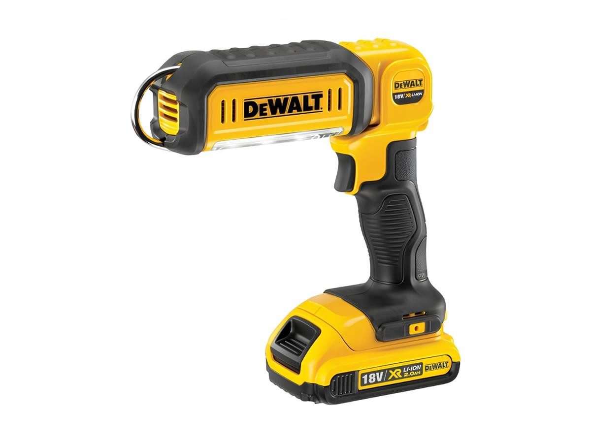 DeWalt LED Arbeitsleuchte DCL050 18V, Ein-/Ausschalter, LED fest integriert, Kaltweiß, LED-Leuchte mit 2 einstellbaren Leuchtstufen, 1000 Lumen