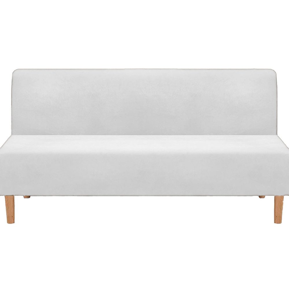 Coonoor Sofahusse Samt, Stretch, Armlose Futon Abdeckung, für armloses Klappsofa, Anti-Rutsch Sofabezug ohne Armlehne