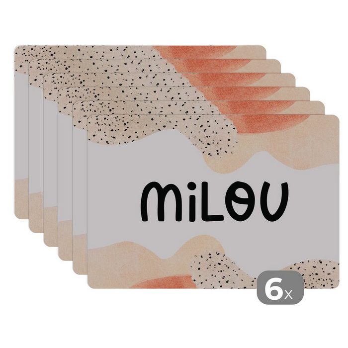 Platzset Milou - Pastell - Mädchen MuchoWow (6-St) Platzset Platzdecken Platzmatte Tischmatten Schmutzabweisend
