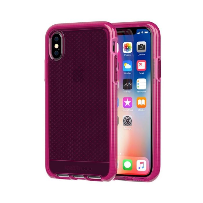 Tech21 Handyhülle Tech21 EVO Check Cover 3m Aufprall-Schutz Hülle Hard-Case für Apple iPhone X XS 14 73 cm (5 8 Zoll) Farbe Pink mit Karomuster