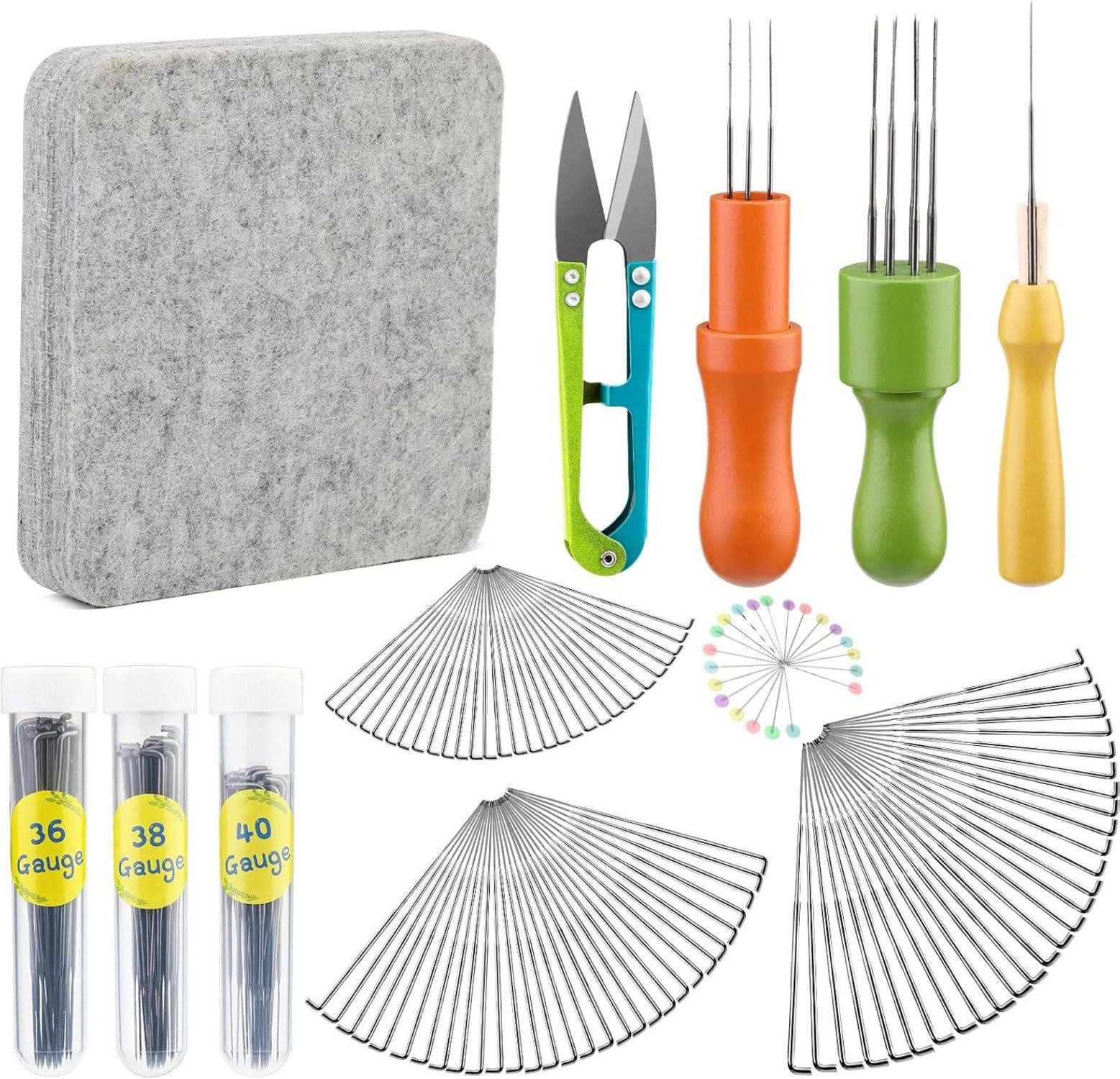 LuxusKollektion Иглы для валяния Filznadelset 121-teilig Wollfilznadelwerkzeug Nadelfilzset softes