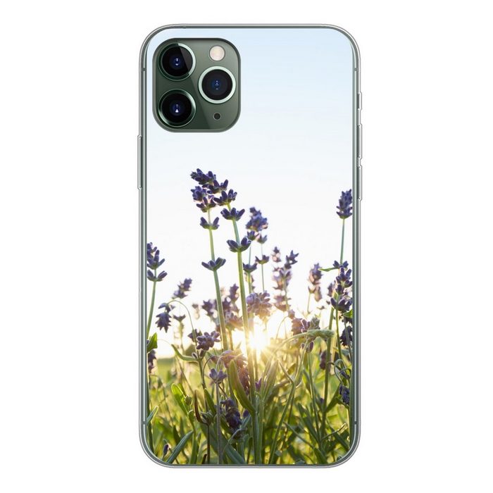 MuchoWow Handyhülle Nahaufnahme von Lavendel bei Sonnenuntergang Handyhülle Apple iPhone 11 Pro Smartphone-Bumper Print Handy