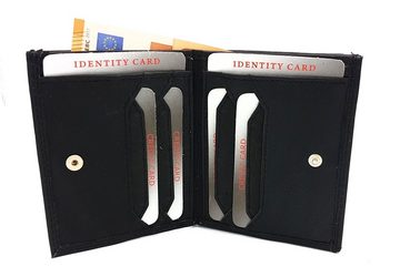 JOCKEY CLUB Geldbörse echt Leder Portemonnaie Wiener Schachtel mit RFID Schutz, extra großes Münzfach, Farbe schwarz