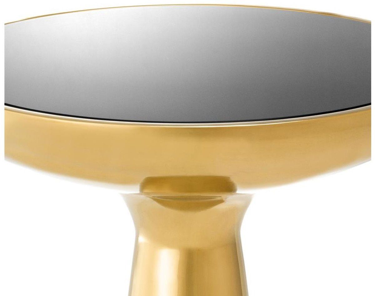 Glasplatte x H. Runder mit Ø 50 Beistelltisch Casa - Tisch Padrino Luxus Gold Beistelltisch Schwarz Edelstahl 60 cm /