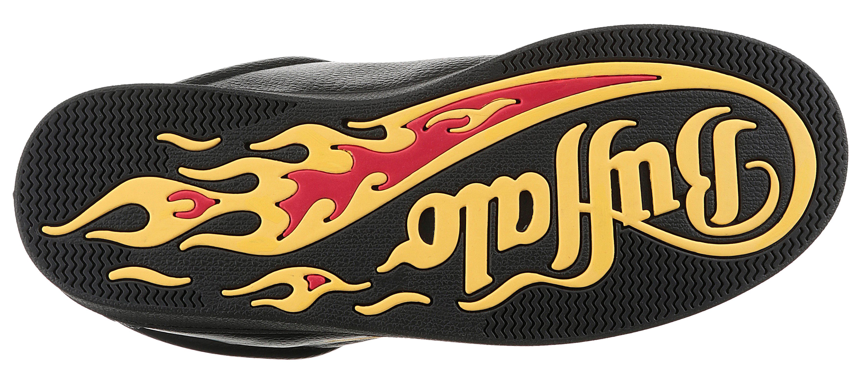 Buffalo LIBERTY Sneaker, Freizeitschuh, Schnürschuh, Halbschuh mit trendigem Flammenmotiv