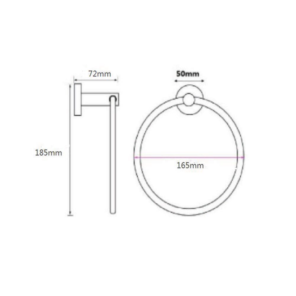 Aloni Handtuchhalter CR2113-GG, gebürstet 16 Grau Handtuchring Ø cm Aloni