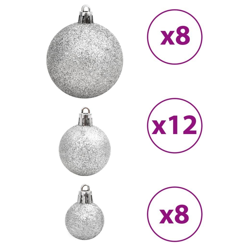 vidaXL Christbaumschmuck Baumschmuck Set Christbaumkugeln Blau Weihnachtskugeln und und Silbern 100 Sil Stk Blau