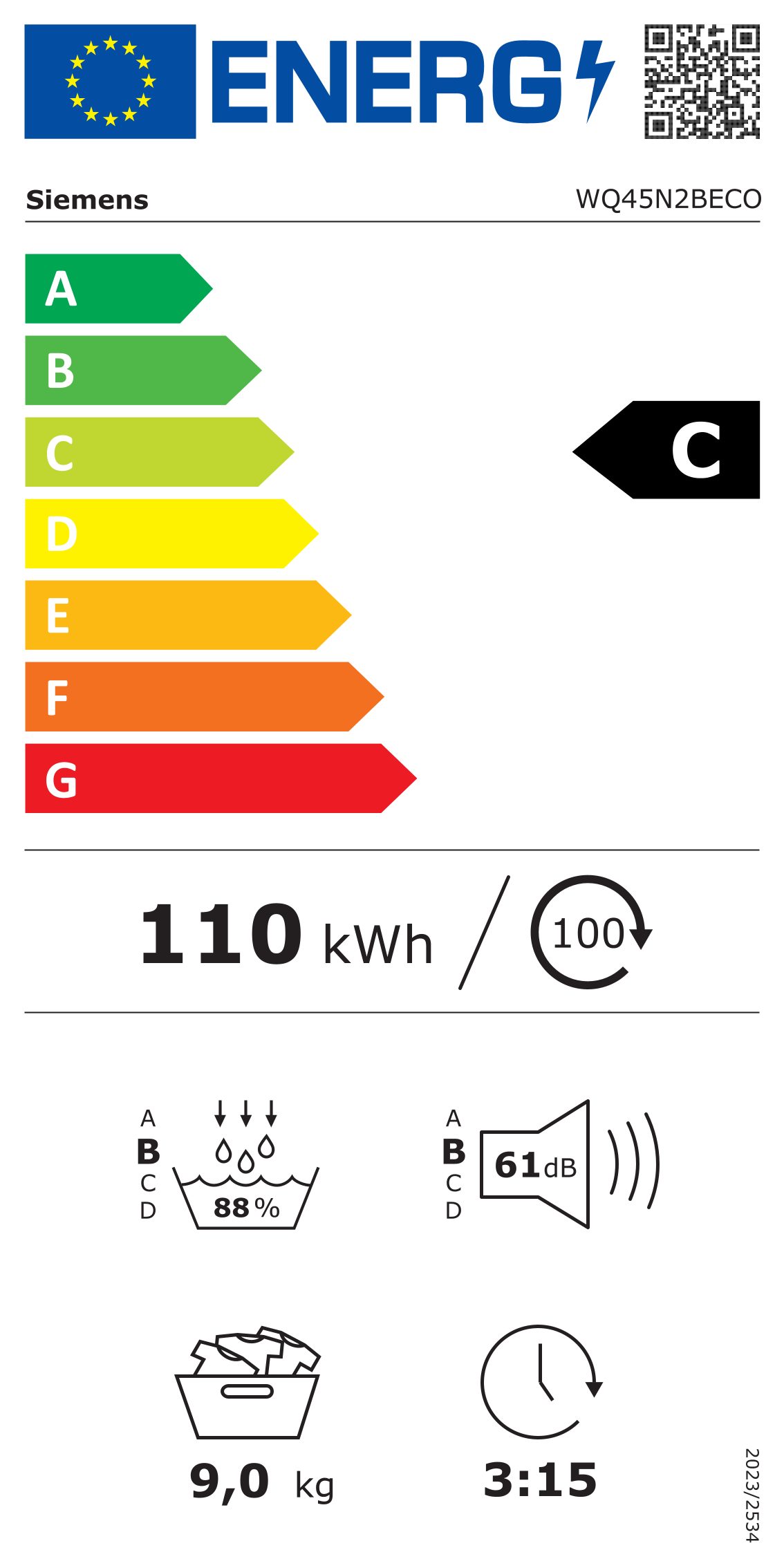Energieeffizienzklasse: 