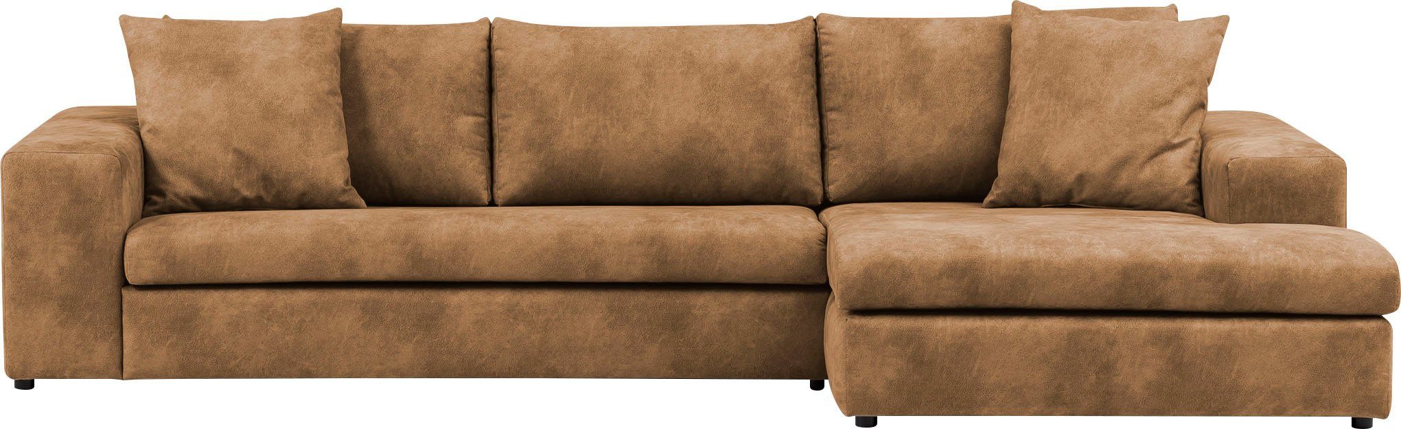 andas Ecksofa "SLEETLAND XXL in Samtvelours oder Vintage-Leder-Optik, L-For günstig online kaufen