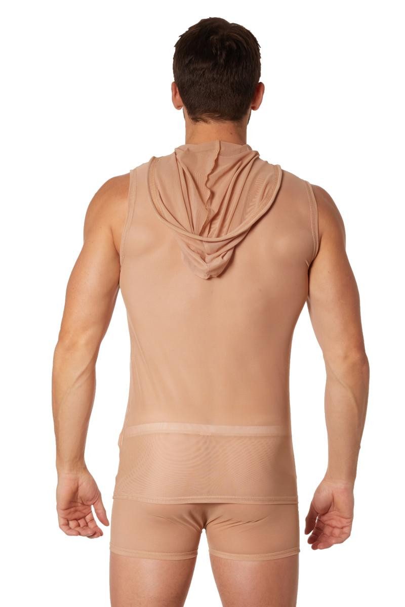 LOOK ME Netzshirt Transparentes Männer V-Shirt aus Tüll Material Herren Kapuzen Shirt el