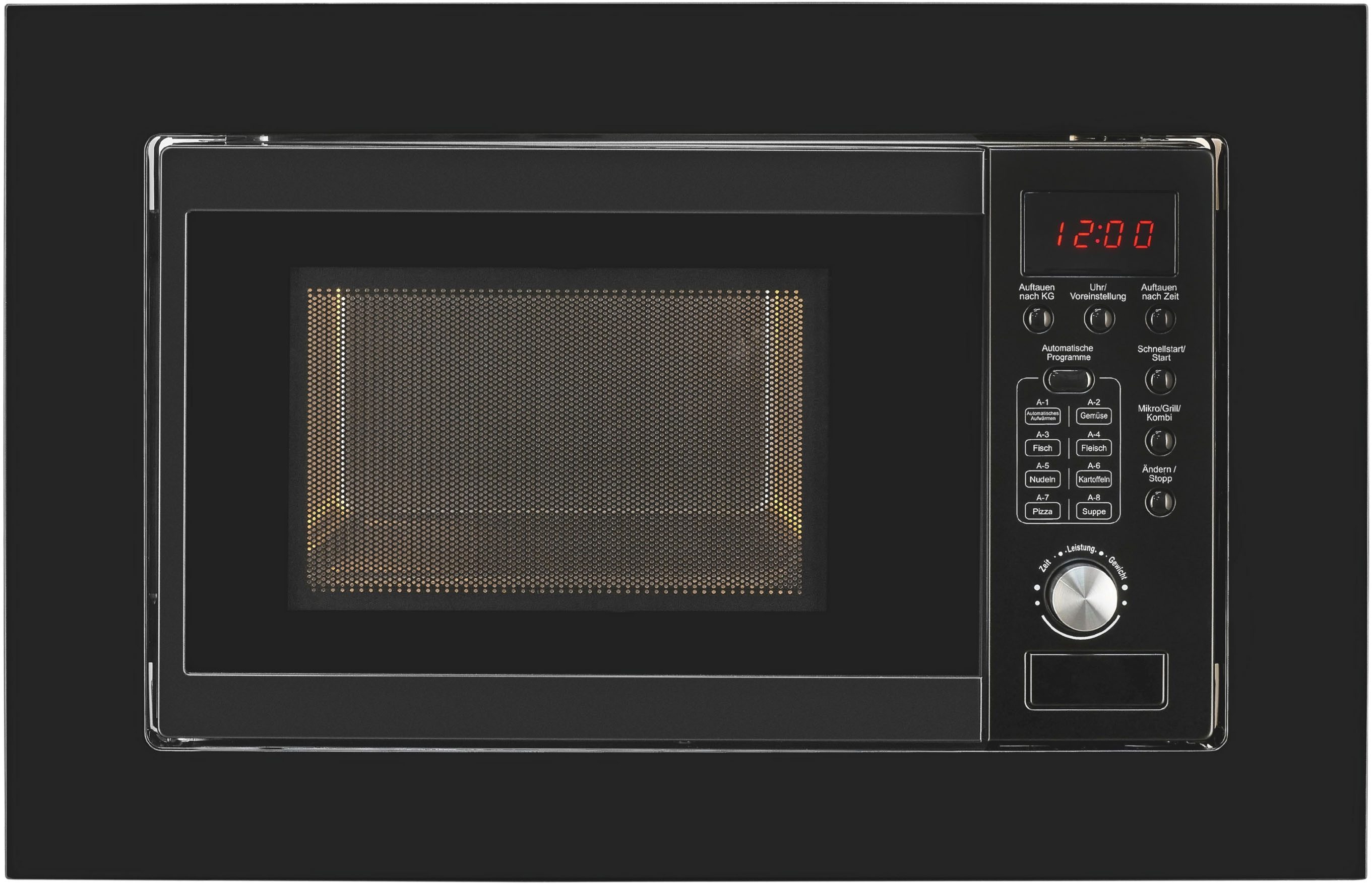 exquisit Einbau-Mikrowelle EMW20.1G schwarz, 20 l, Schonend Auftauen,schnell Aufwärmen, Grillen-einfach per Knopfdruck